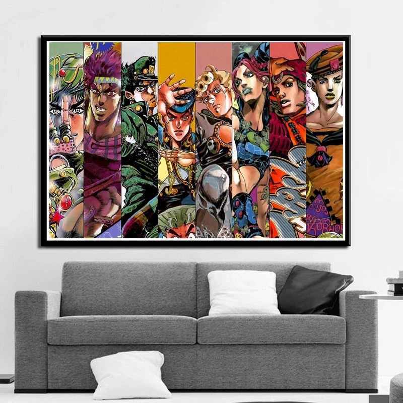 

Jojo S Bizarre Adventure Action Japan Anime Poster Prints Pictures Home Decor Canvas Painting Wall Art Modern Style Living Room