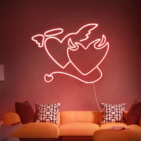heart shape drop shipping sale home decor wall custom led neon light sign holiday christmas party wedding wall lamp decorations