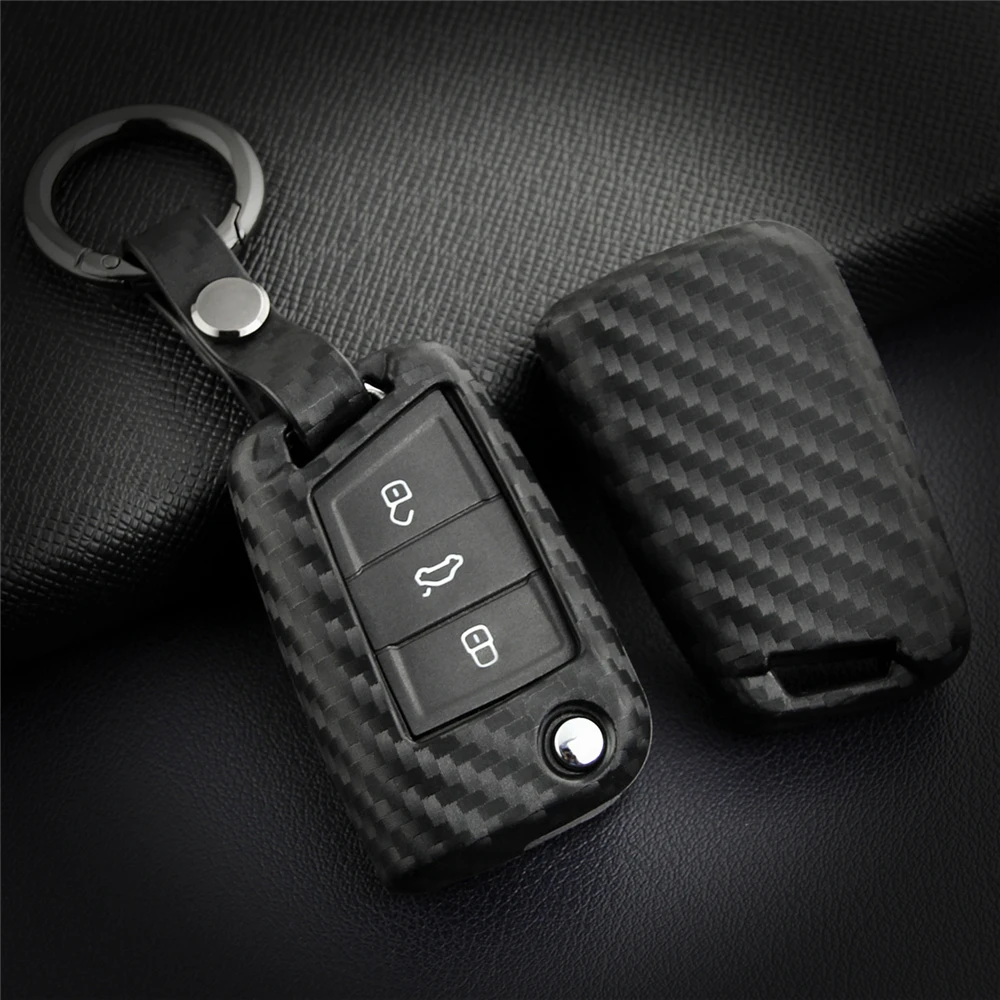 KUKAKEY чехол для ключей автомобиля Audi A2 A3 A4 A6 Q7 R8 RS4 S6 TT из углеродного волокна