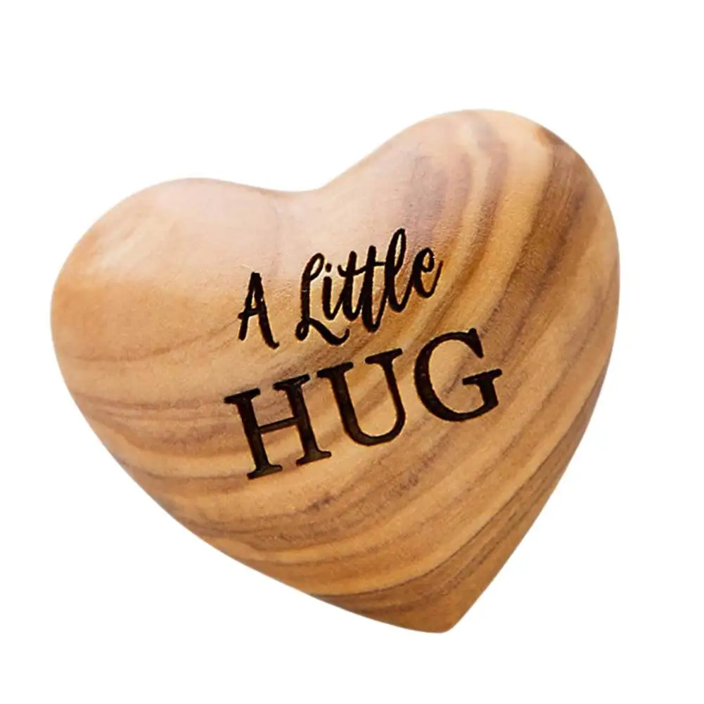 

Heart Shaped Gifts 3D Wooden Heart Ornaments A-Little-Hug / I Miss You Pocket Gift 1pc Portable Mini Memory Wood Heart Art Craft
