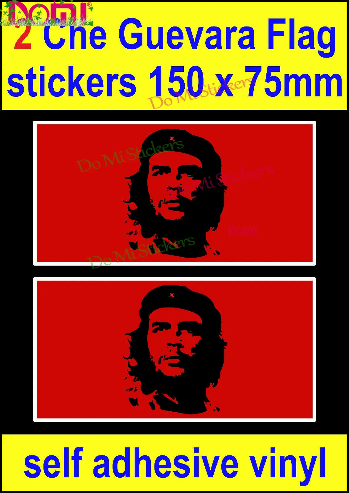 

2 X Che Guevara Flag Silhouette Red Car Decals Badge Door Fun Bike Car Stickers Die Cutting Waterproof PVC