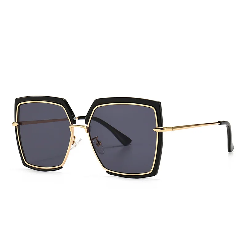 

2pce European and American Modern Retro Sunglasses High-End Women's Ins Style Sunglasses All-Match Fashion Sunglasses