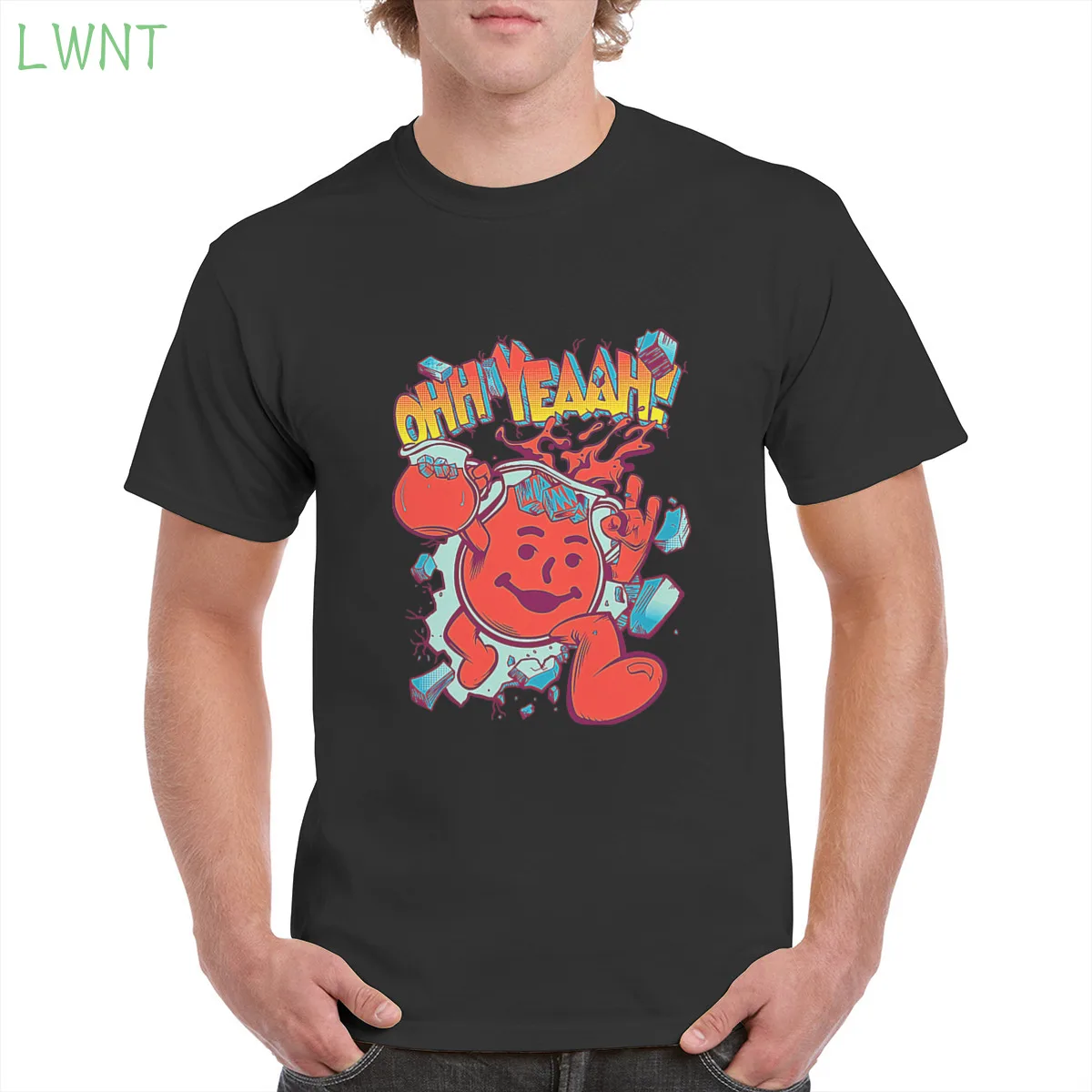 

OHH YEAH! Kool Aid Cartoon print t shirt unisex 100% cotton kawaii fun graphic tshirt gothic punk oversized Men/Women's T-Shirts