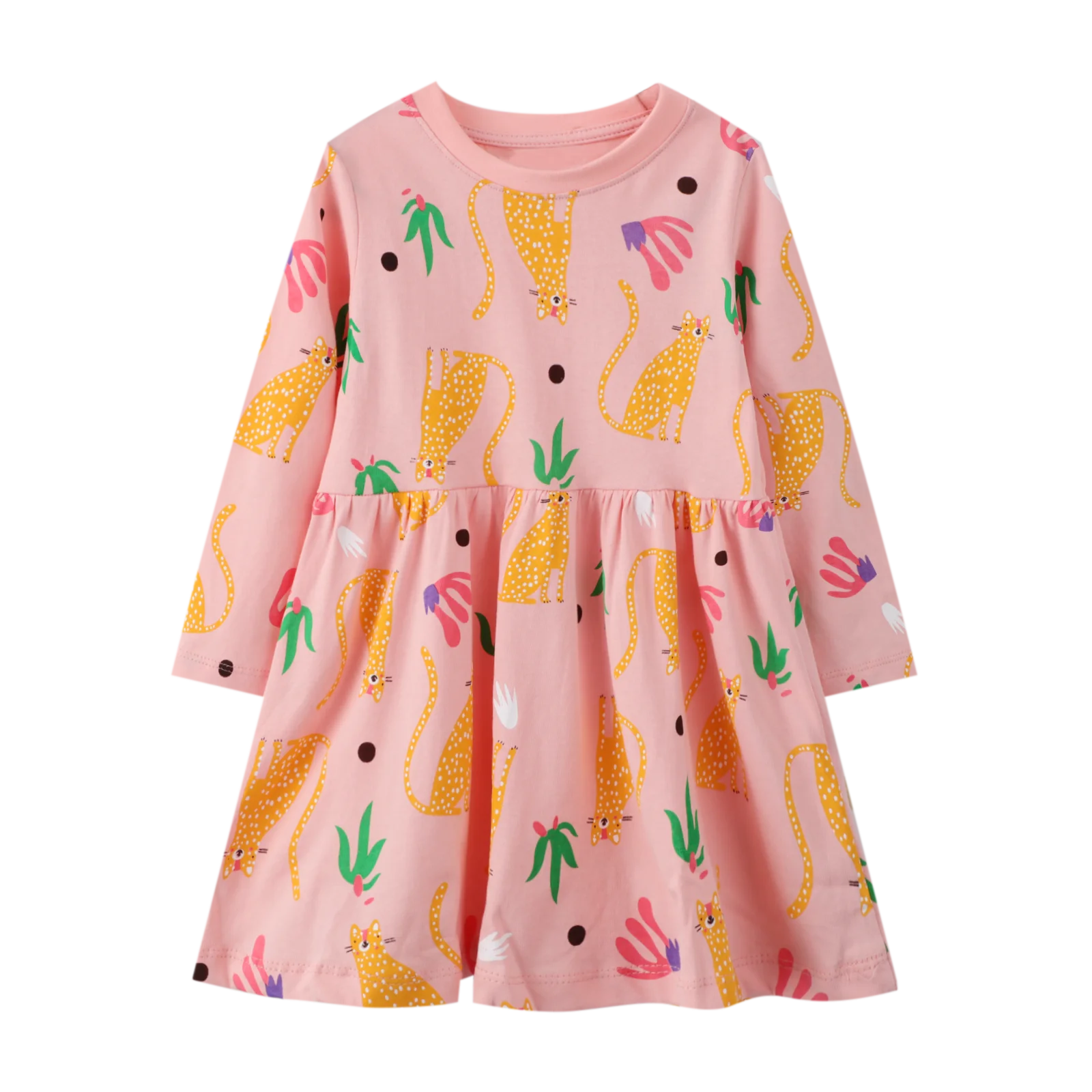 Детское осенне-зимнее платье с аппликацией в виде единорога | Детская одежда и