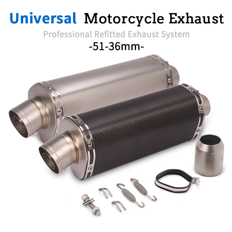 

38-51mm real Carbon Fiber Universal Motorcycle Exhaust Muffler Pipe For R25 R3 R15 NINJA400 CB190SS GW250