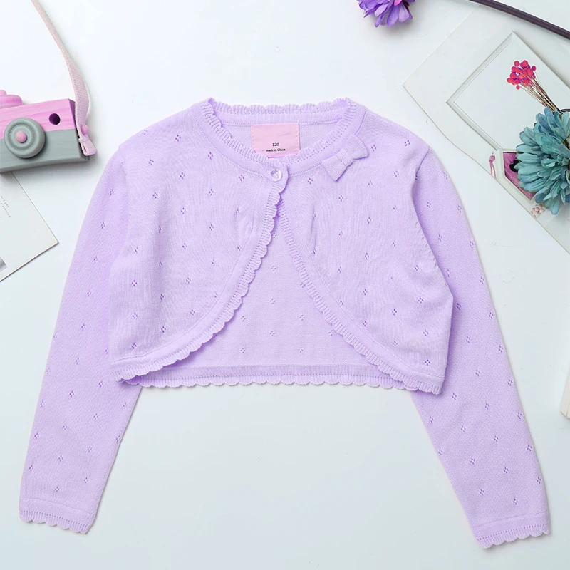 Одежда для маленьких девочек одежда с длинными рукавами и бантом Болеро свадьбы