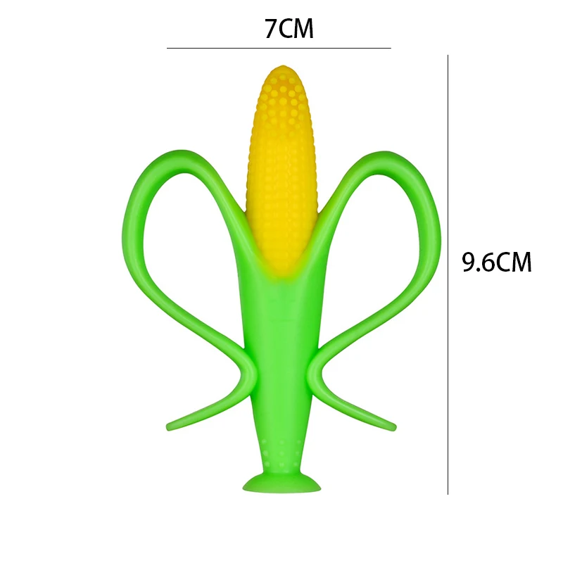 Детский силиконовый Прорезыватель учебная зубная щетка без БФА в форме кукурузы
