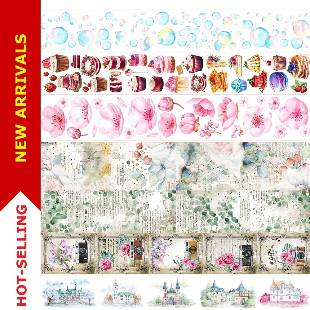 

Vintage disign washi tape flower washi paper tape for scrapbooking