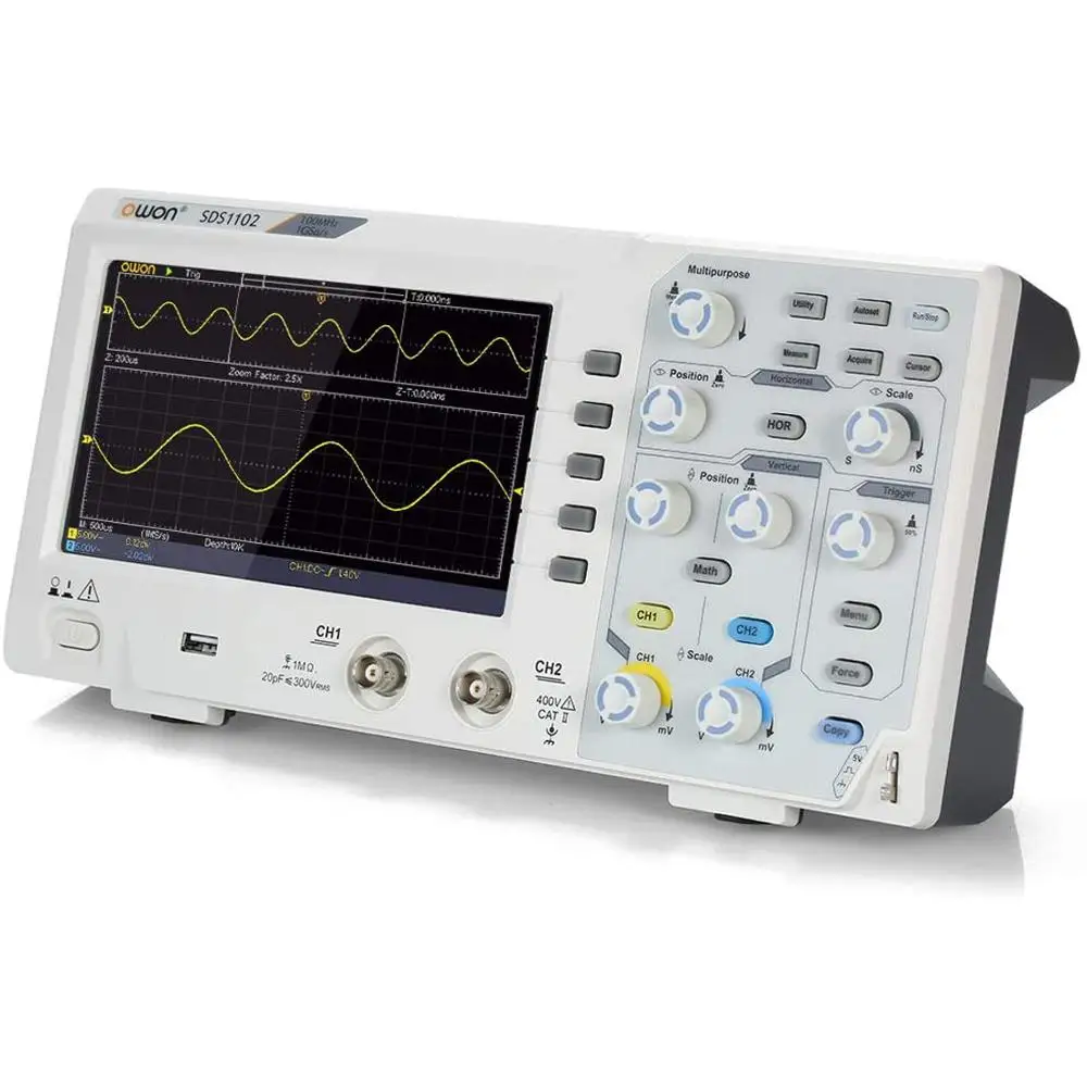 OWON SDS1102 SDS1202 осциллограф 2 канальный цифровой осциллографы 100 МГц полоса