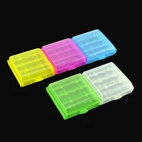 5 colorful plastic case holder storage box cover for 10440 14500 aa aaa battery box container bag case organizer box case