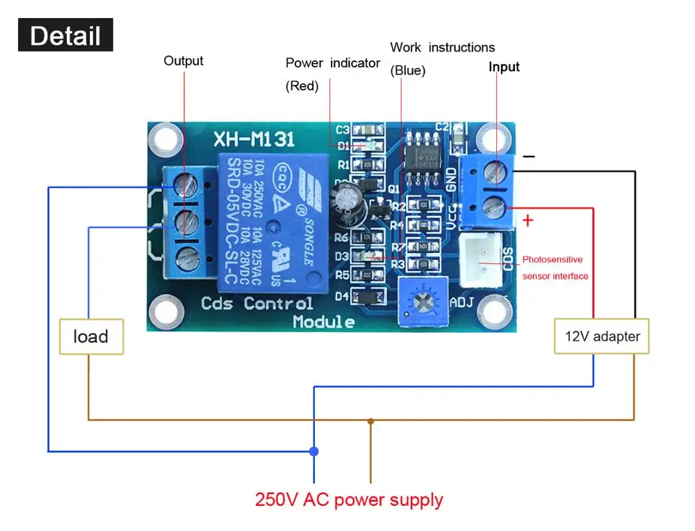 Светильник 5 В/12 В постоянного тока реле фоторезистора модуль датчика
