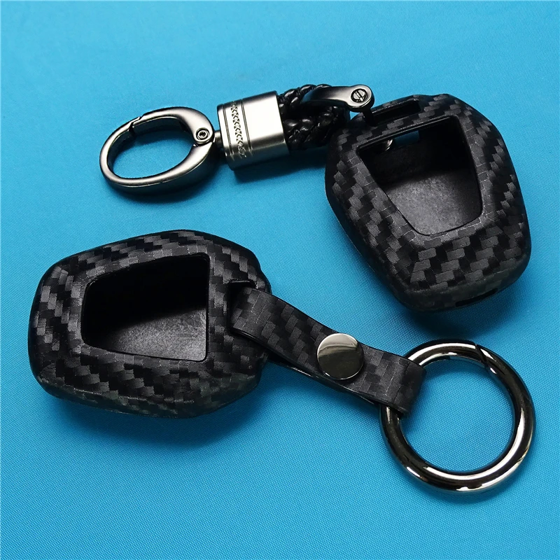 

1 Pcs for Isuzu DMAX D-MAX Mu-x 2.5 2 Carbon Fiber Silicone Remote Fob Car Black Cover KeyChain Buttons Ignition Car Key Case