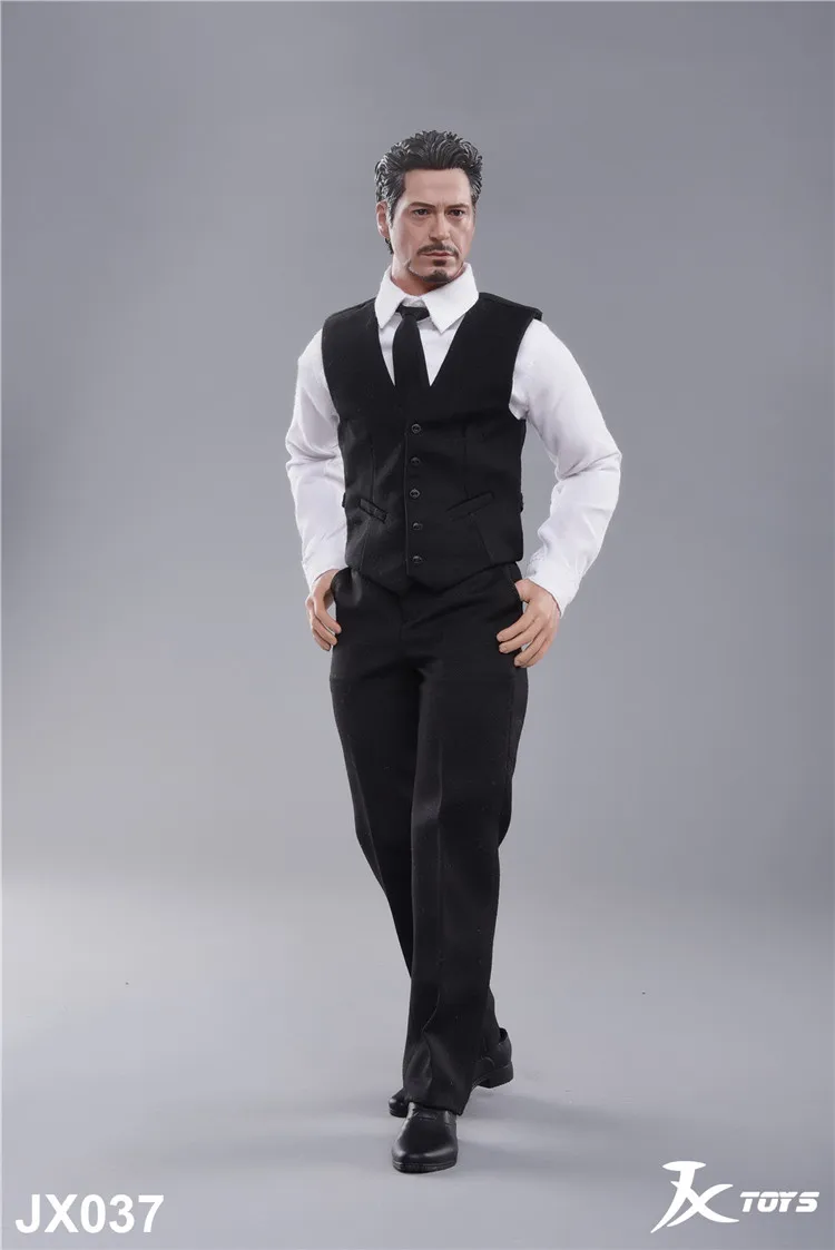JXTOYS-037, 1/6, мужской аксессуар для фигуры, жилет, костюм Железного человека, голова Тони, комплект одежды для джентльмена, модель для 12 дюймов, фигурка