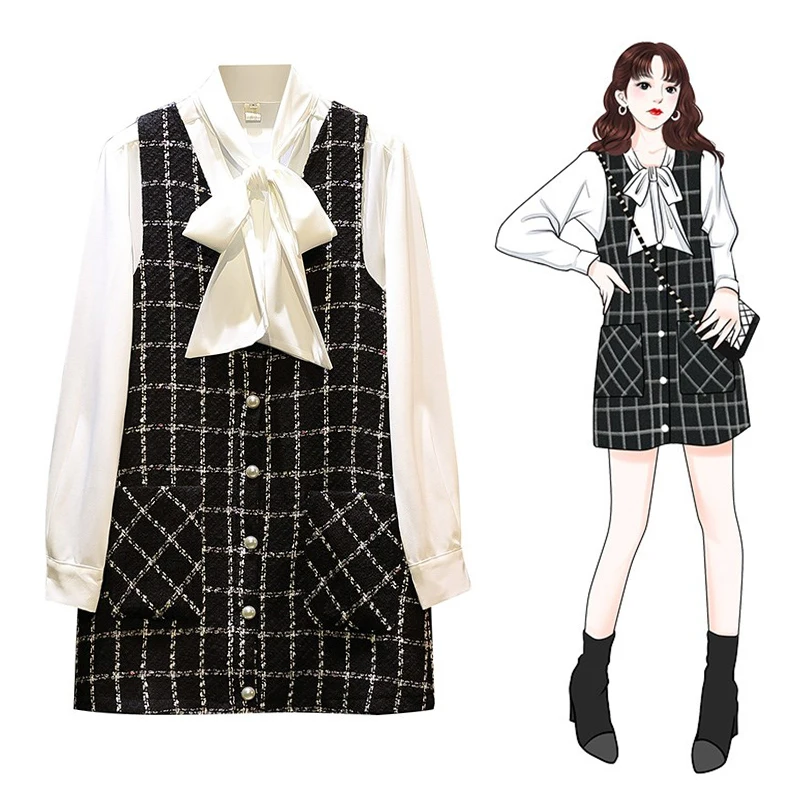 Trytree женский осенний комплект из двух предметов однобортная Повседневная Блузка