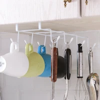 6 8hook cabinet storage rack multi function shelf organizer kitchen tools room bathroom organizer seamless hook home goods