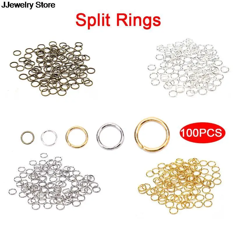 100pcs Jump Rings Split 4mm/5mm/6mm/7mm/8mm For Jewelry Ornament Opening Connection Ring | Украшения и аксессуары