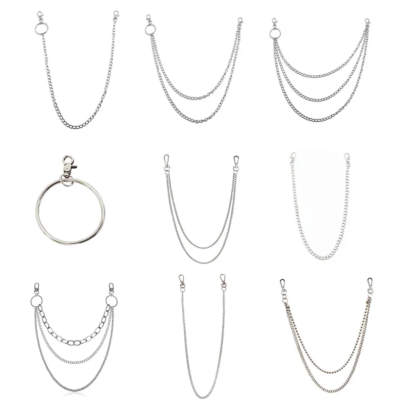 

15 Styles Punk Hip Hop Pants Waist Chain Men Women Key Chain Big Ring Wallet Keychain Jeans Youth Hip-hop Trendy Jewelry Gift