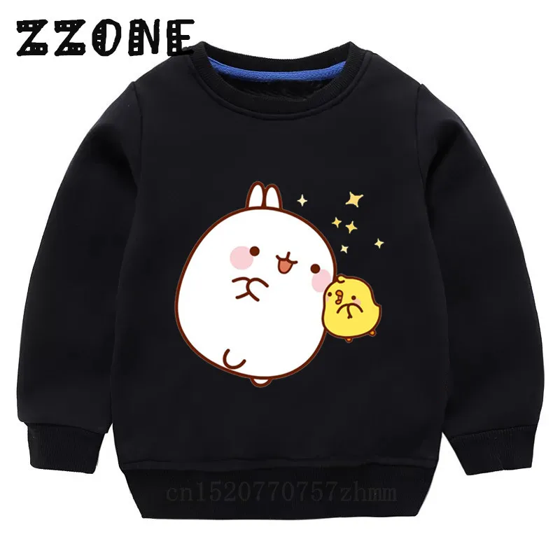 Детские толстовки с кроликом из мультфильма Molang and Piupiu детские хлопковый пуловер