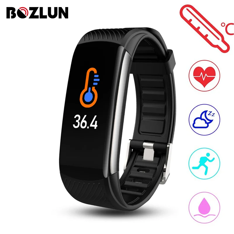 Смарт браслет с измерением температуры ЭКГ пульсометр измеритель артериального