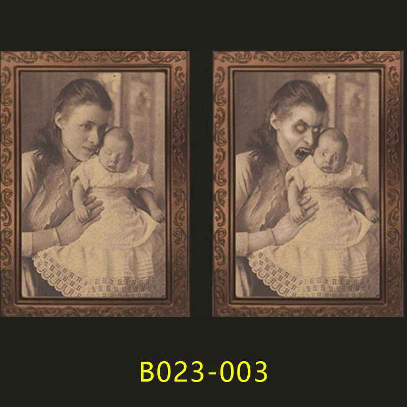 B023-003 Страшный Хэллоуин бар дом с привидениями 3D Изменение лица художественная картина рамка сценическое украшение реквизит гостиная живопись Fd - Цвет: B023-003