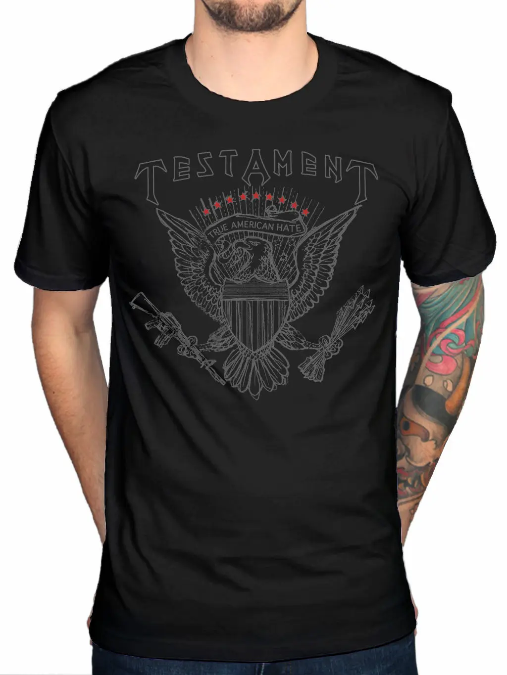 

Official Testament True American Hate T-Shirt Thrash Metal Band Rock Fan Merch