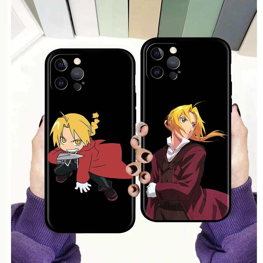 

Fullmetal Alchemist Anime Phone Case For iPhone 11 12 13 Pro Max 7 8 Plus SE 2020 X XR XS Luxury Shell Soft Silicone Black Cover