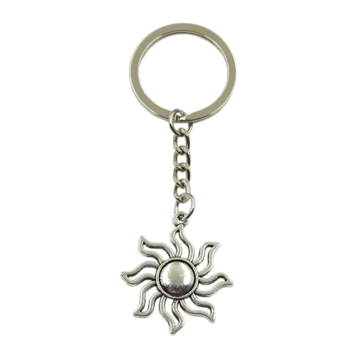 Заводская цена подвеска солнца Sunburst брелок для ключей металлическая цепочка