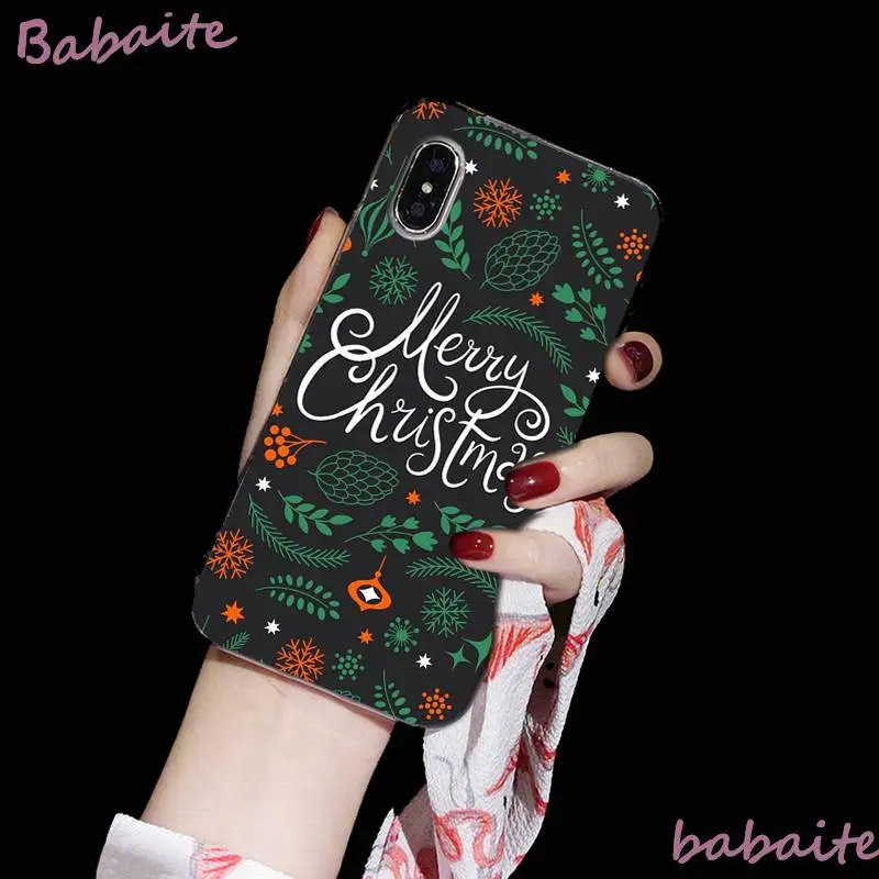 Babaite Merry christmas зимний красивый светильник с узором чехол для телефона для iPhone 8 7 6 6S Plus X XS MAX 5 5S SE XR 11 11pro 11promax