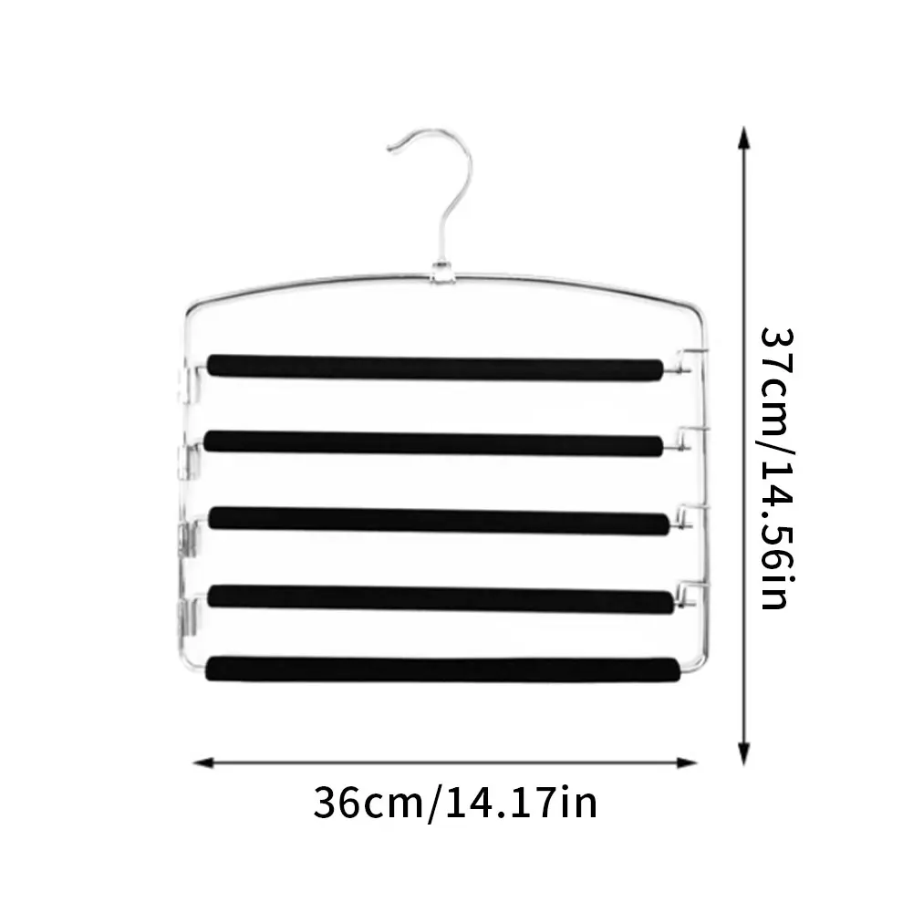 

2PCS Multiple Layer Trousers Hangers 5in1 Space Saving Closet Storage Non-Slip Organizer Hanger Multi-Function Folding Storage
