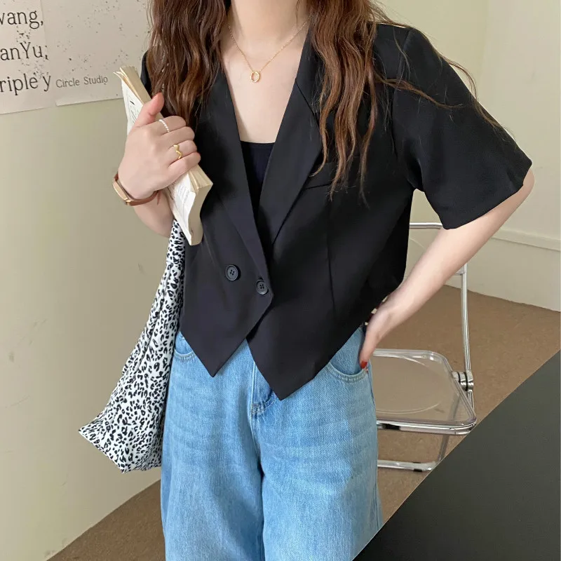 

New Suits Female Vintage Summer Notched Collar Plaid Women Blazer Breasted Jacket Casual Pockets Womens Suits Coat Blazers Suits