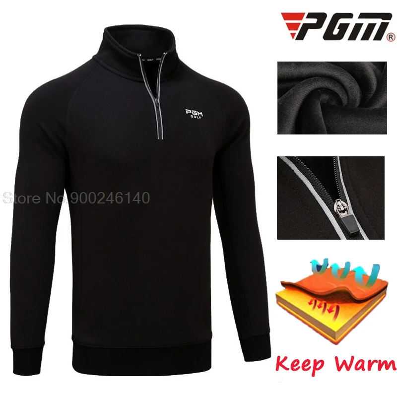 Long Sleeved T-shirt Plus Velvet Warm Winter Men Golf Clothe