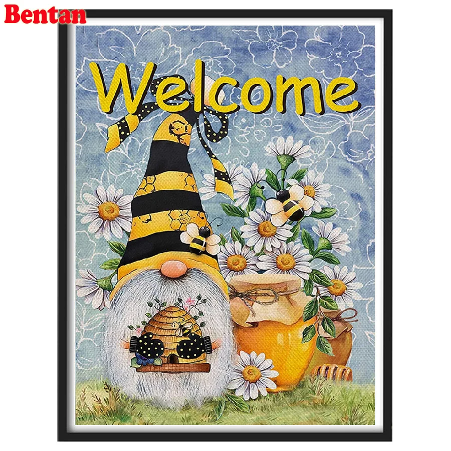 

Diamond Painting Kits Cartoon dwarf bee flower 5D DIY Paint With Diamonds Embroidery Beads Cross Stitch Home Decor Gift