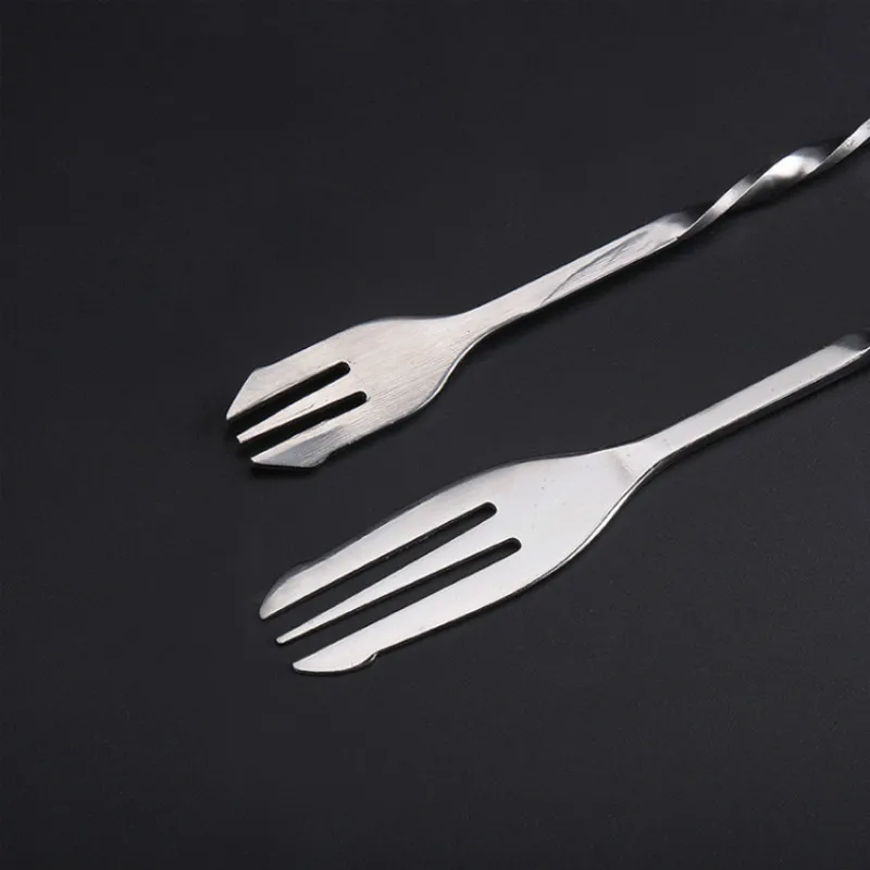 Спиральная ложка из нержавеющей стали с длинной ручкой для кофе молока коктейля