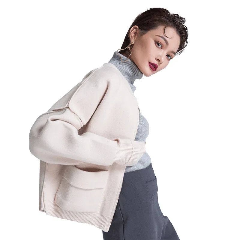 Осень/Зима 2018 Новинка модный свитер с V образным вырезом пальто бейсбольное