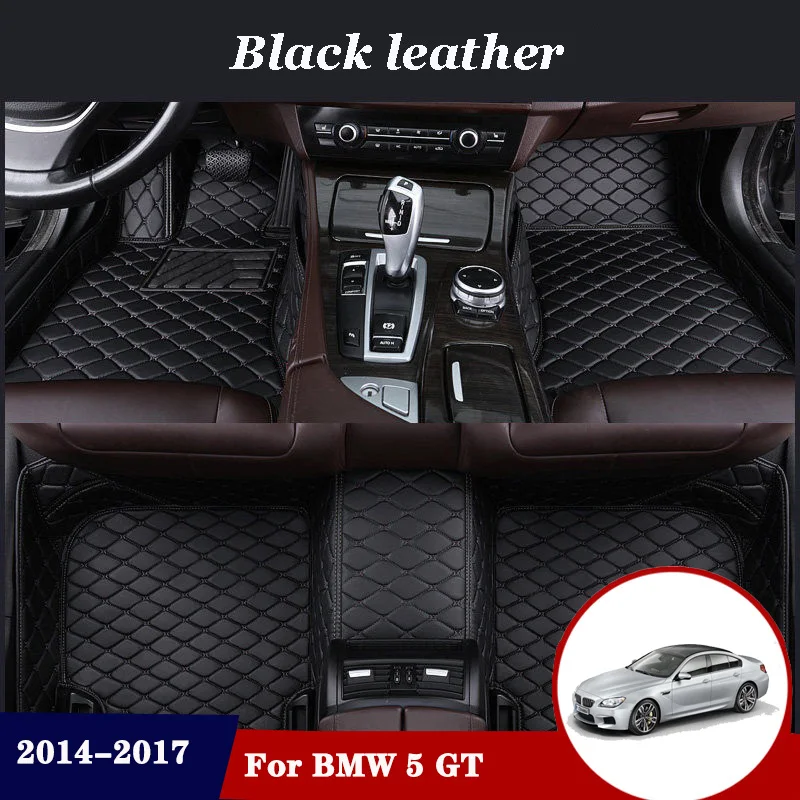 

Автомобильные коврики для BMW 5 GT, 5 местные коврики 2017, 2016, 2015, 2014, роскошные двухслойные кожаные автомобильные аксессуары на заказ