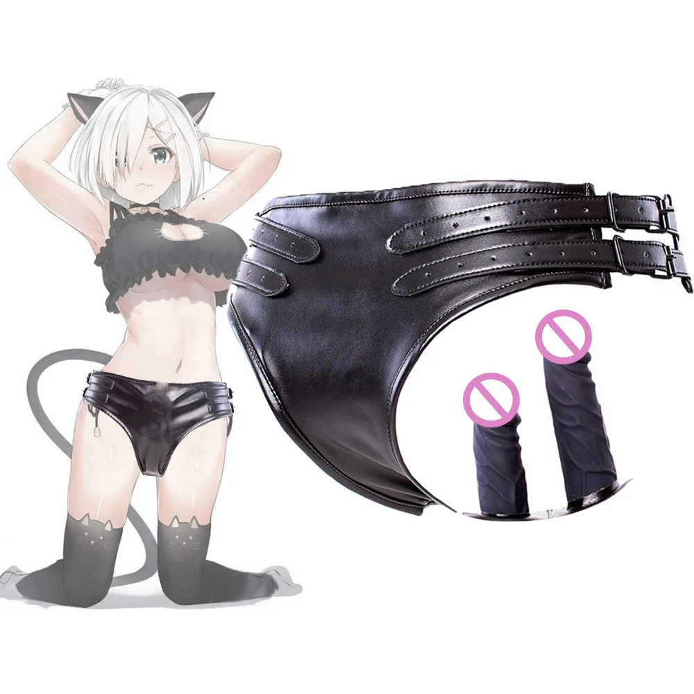Анальная пробка фаллоимитатор Нижнее белье Женская Пояс верности БДСМ кожаное