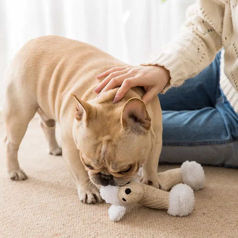 

Dog Puppy Toys Pet Supplies Pets Chew Toy Animal Shape Squeak Cleaning for Small Medium Dog Accessories Training Plush Sound