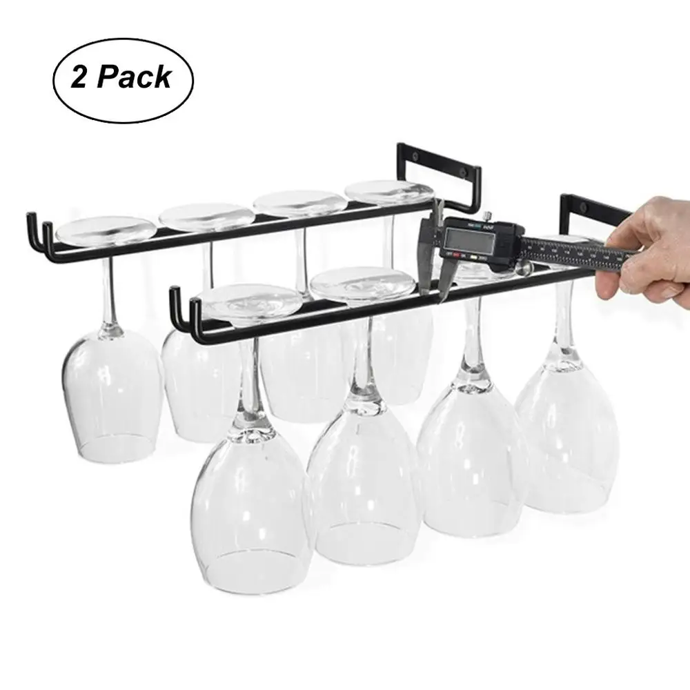 Настенный металлический держатель для Винных Бокалов 2/4 шт./упаковка|Полки и