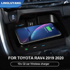 car qi wireless charging fast charger car charger panel phone holder for toyota rav4 rav 4 2019 2020 car accessories free global shipping