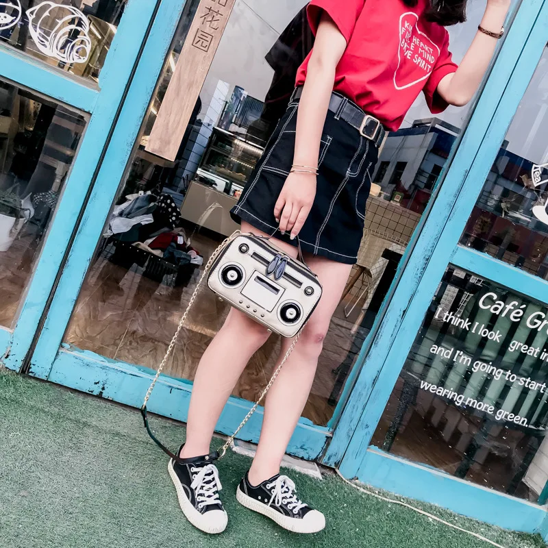 Женская сумка Кроссбоди из искусственной кожи с заклепками и цепочкой|Сумки