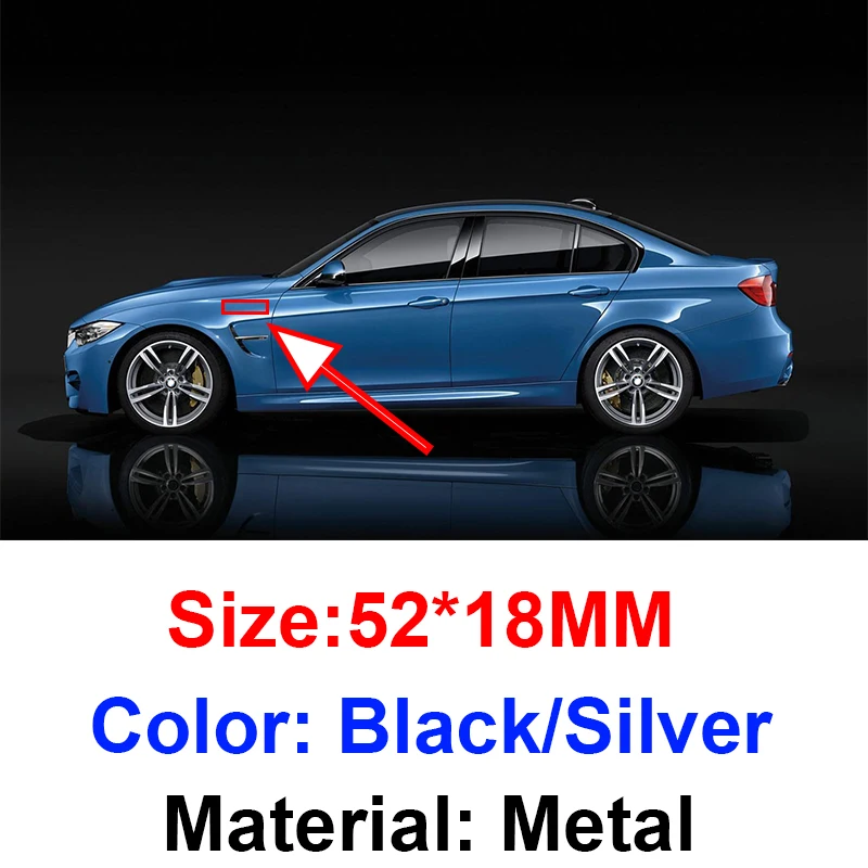 2 шт. автомобильные наклейки эмблемы на боковые крылья для Bmw M3 E90 E60 F10 F30 E46 G20 X1 X3 X4 X5