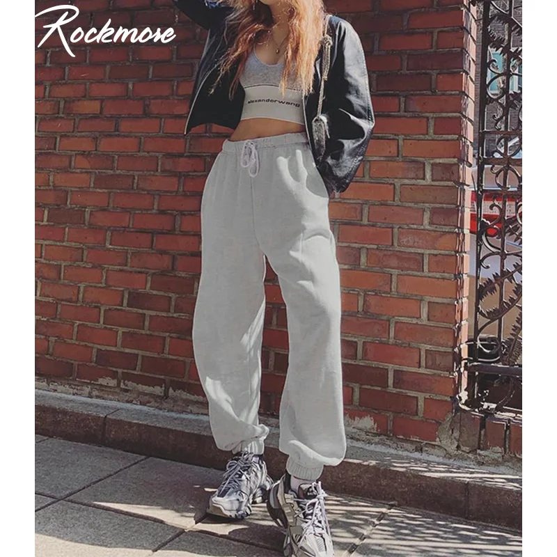 

Rockmore Harajuku Sports Joggers Sweatpants Women Casual Baggy High Waisted Oversize Trousers Plus Size Cargo Pants summer 2021