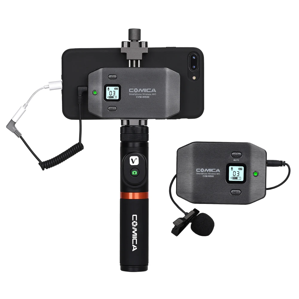 Comica CVM-WS50(A) 6-канальный беспроводной петличный микрофон для смартфонов iPhone Samsung
