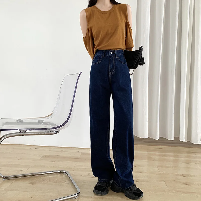 

Jeans Look Thin 2020 Clothes Wide Leg Denim Streetwear Straight Boyfriend Jeans For Women Demin Trousers Fashion