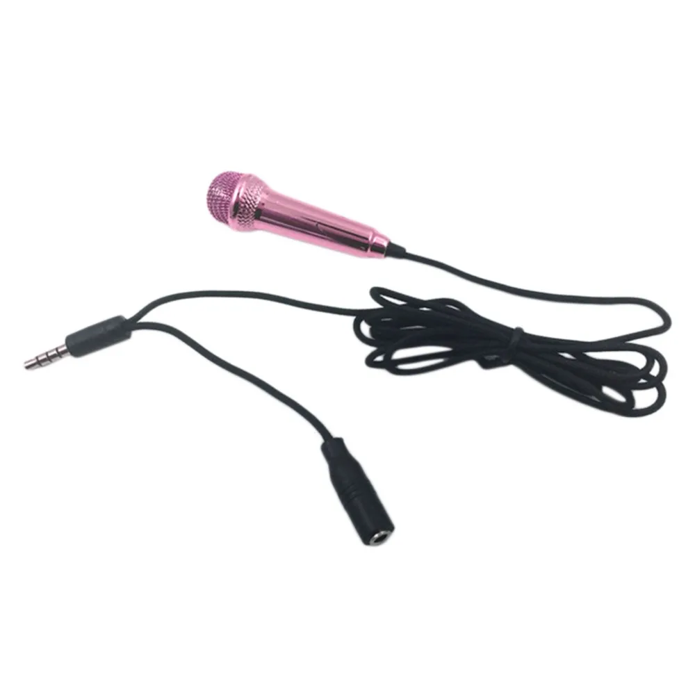 

Portable 3.5mm Stereo Studio Mic KTV Karaoke Mini Microphone For Smart Phone Laptop PC Desktop Handheld Audio Microphone