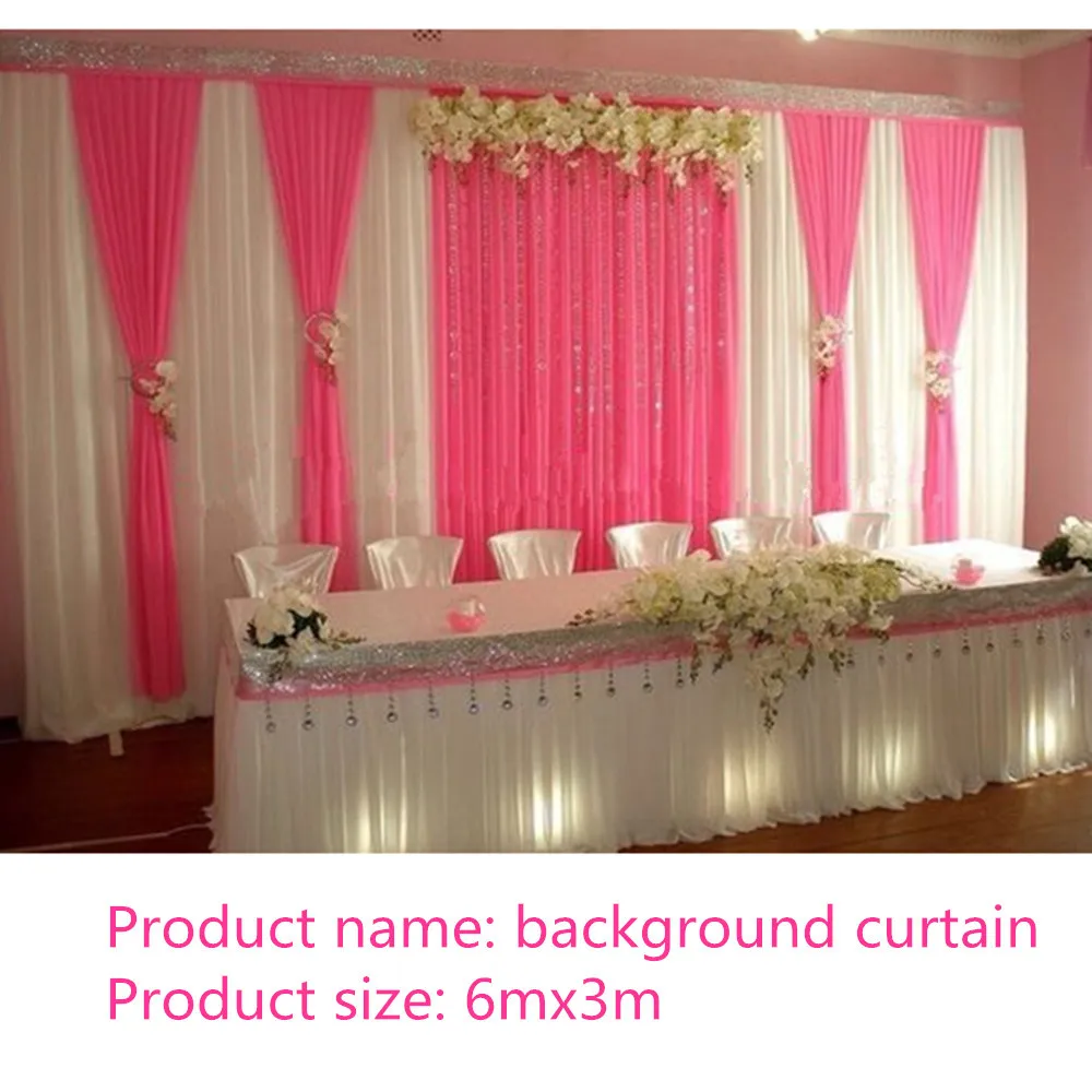 

New pink color Wedding Backdrop stage drape Curtain For wedding decoration 10ft x 20ft