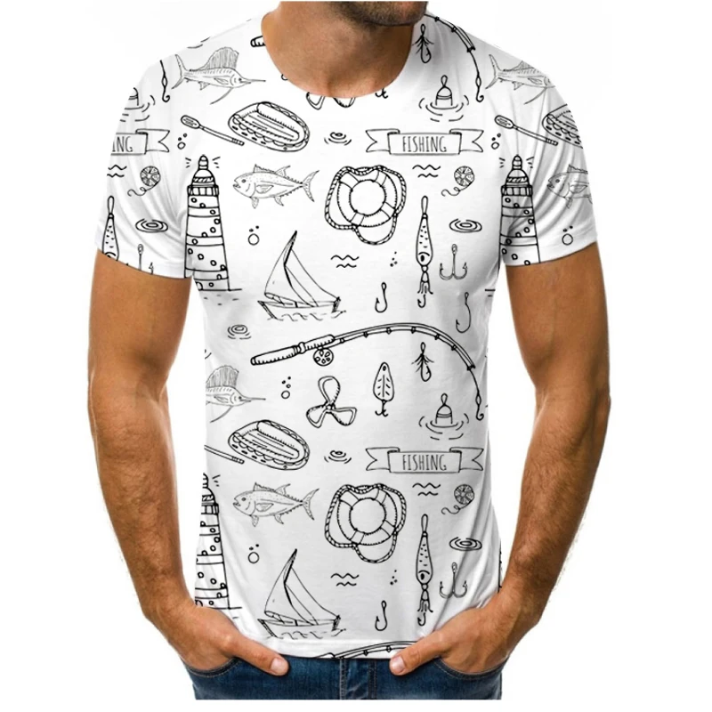 

Graffiti T-shirt men's painting picture 3D printing hip-hop street clothing loose and comfortable fabric O-neck meothes T shirts