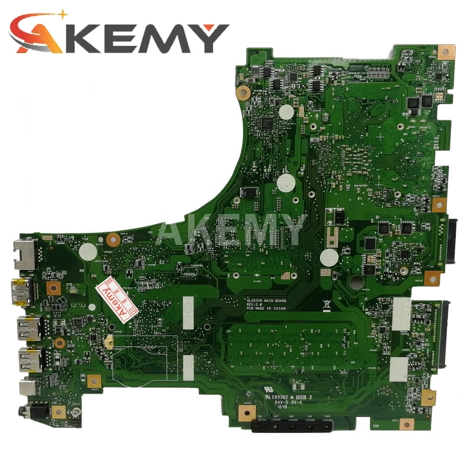 Verkaufen Akemy GL553VE MB._ I7-7700HQ GTX1050 MainBoard Für ASUS GL553VE GL553VD GL553V Laptop Motherboard 90NB0DX0-R00020