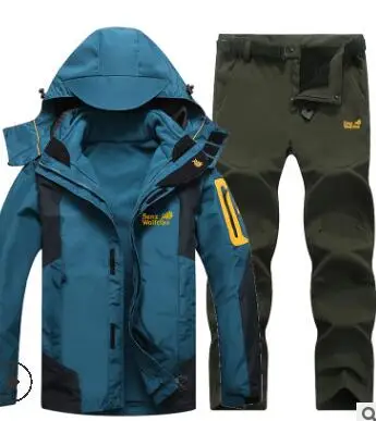 3 Winter Ski Suit for Men Fleece Warm Windproof Waterproof Skiing Suits Snowboarding Set Male Outdoor Ski jacket+Softshell Pant - Цвет: 3