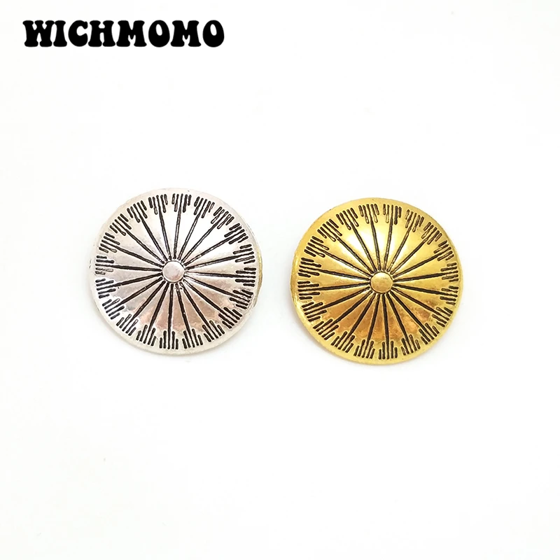 6 шт./пакет 21 мм Ретро цинковый сплав круглой формы цветы золотистым декоративным
